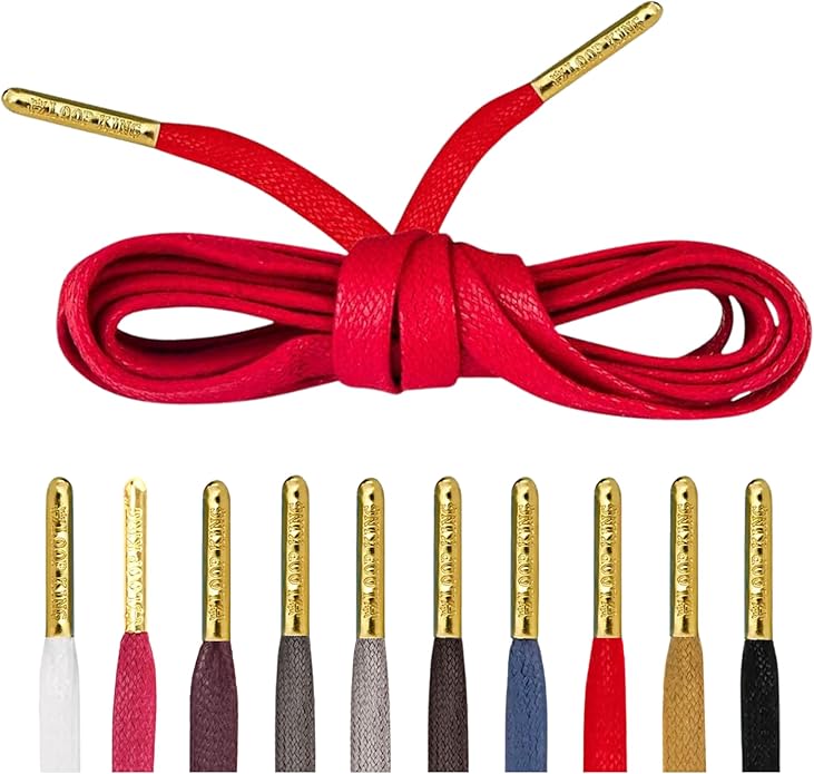 赤いワックス加工の靴紐 | Loop King Laces
